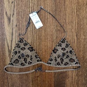 Express Diamanté Leopard Jewel Bra